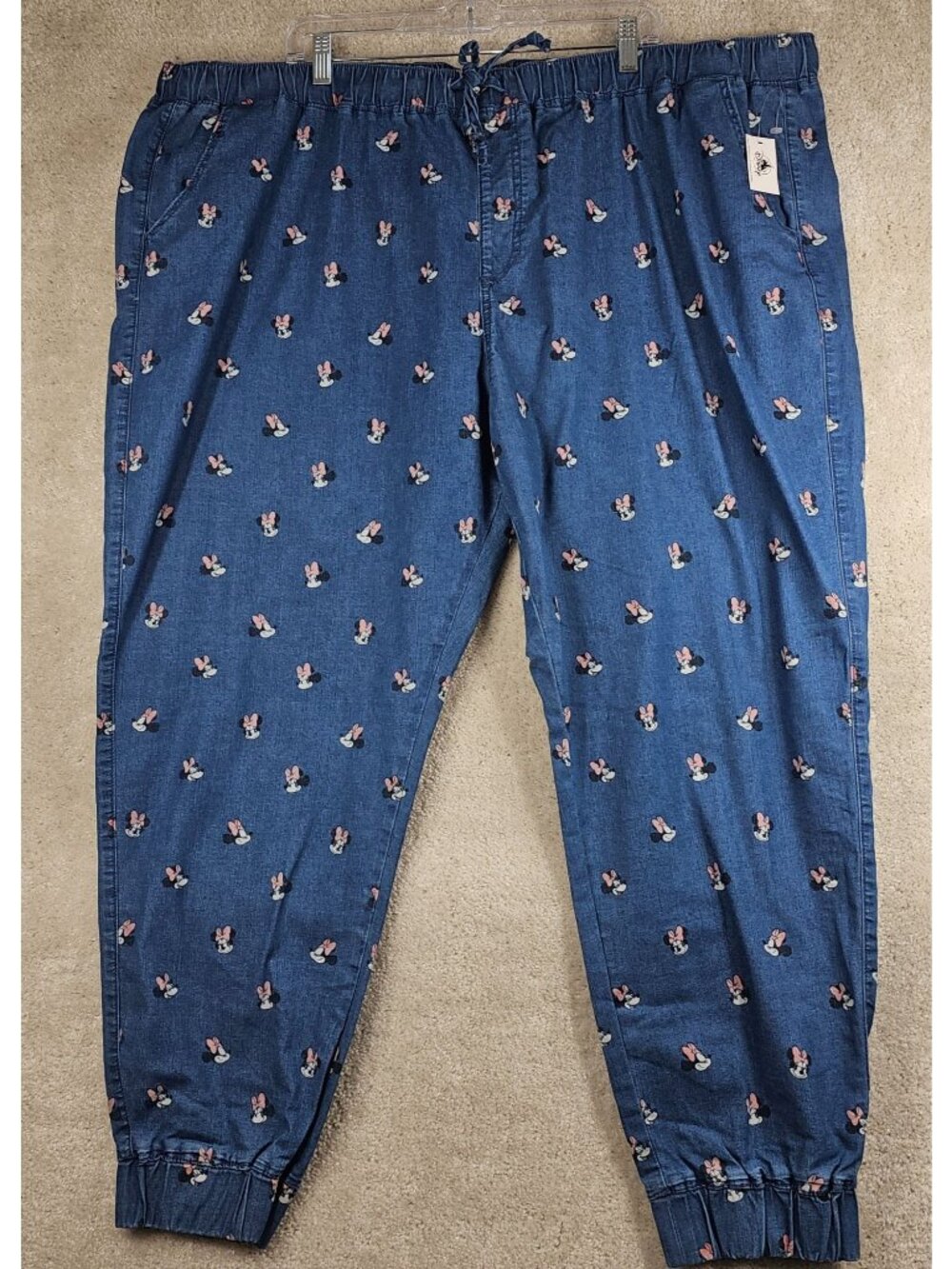 Disney NWT Womans Size‎ 3X Minnie Mouse Denim Jogger Pants NEW